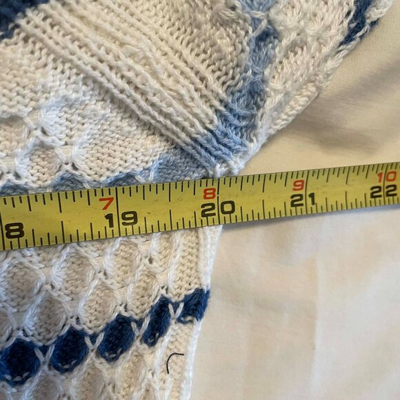 Lily Morgan Crew neck sweater white, blue stripes, raglan sleeves SIZE M Women - Picture 5 of 10